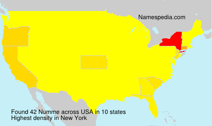 Surname Numme in USA