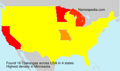 Surname Ojakangas in USA