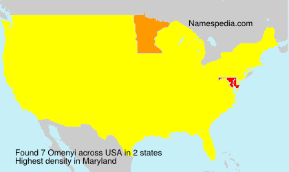 Surname Omenyi in USA