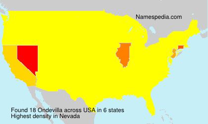 Surname Ondevilla in USA