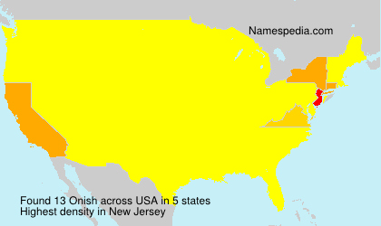 Surname Onish in USA