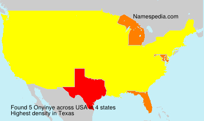 Surname Onyinye in USA