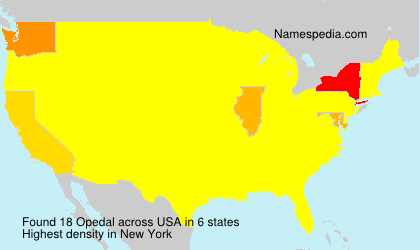 Surname Opedal in USA