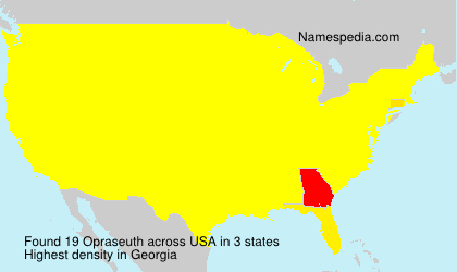 Surname Opraseuth in USA