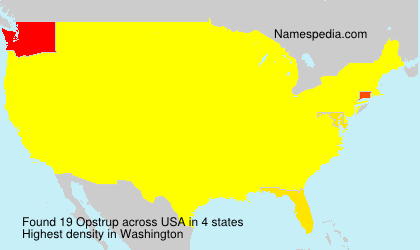 Surname Opstrup in USA