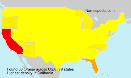 Surname Oranje in USA