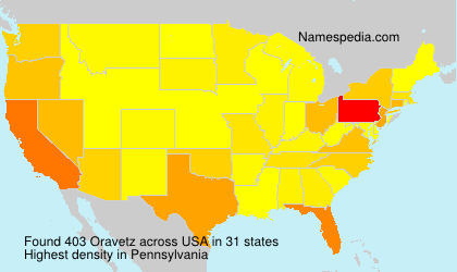 Surname Oravetz in USA