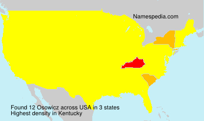 Surname Osowicz in USA
