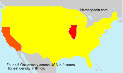 Surname Oszlanszky in USA
