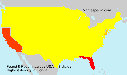 Surname Paderni in USA