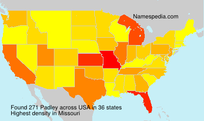 Surname Padley in USA