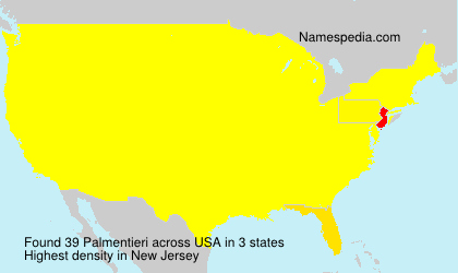 Surname Palmentieri in USA