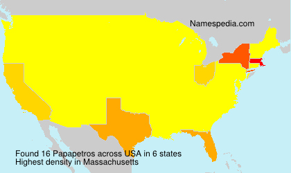 Surname Papapetros in USA