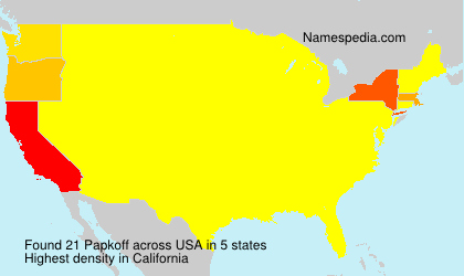 Surname Papkoff in USA
