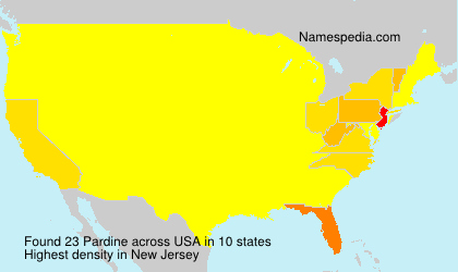Surname Pardine in USA