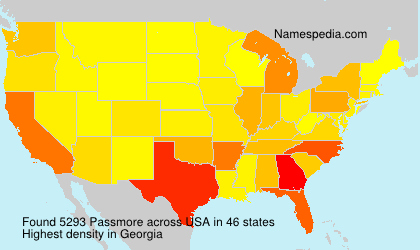 Surname Passmore in USA