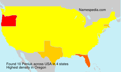 Surname Peniuk in USA