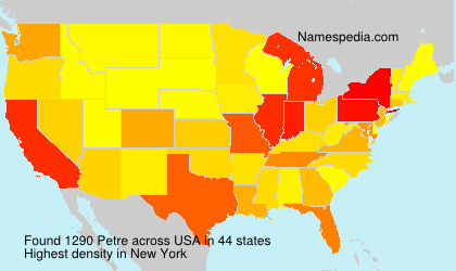 Surname Petre in USA
