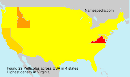 Surname Petticolas in USA