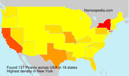 Surname Piranio in USA