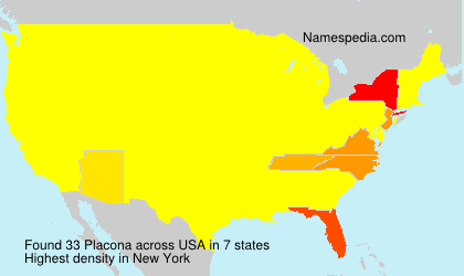 Surname Placona in USA