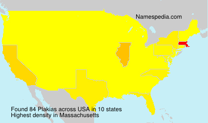 Surname Plakias in USA