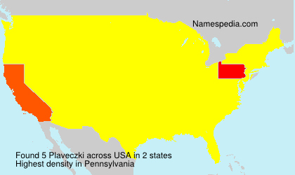 Surname Plaveczki in USA