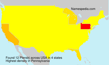 Surname Plenski in USA
