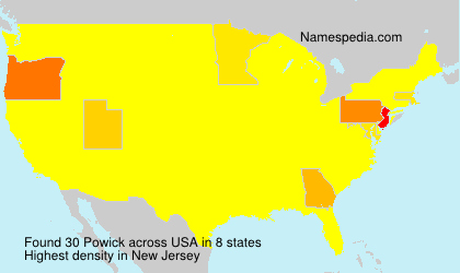 Surname Powick in USA