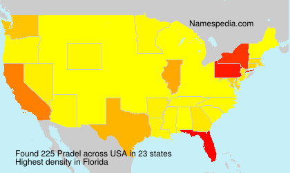 Surname Pradel in USA