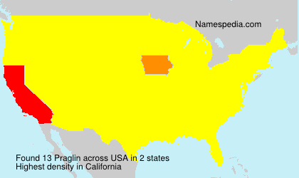 Surname Praglin in USA