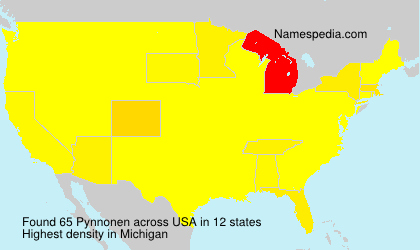 Surname Pynnonen in USA