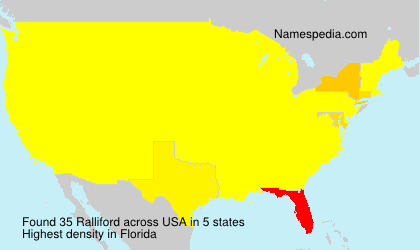 Surname Ralliford in USA