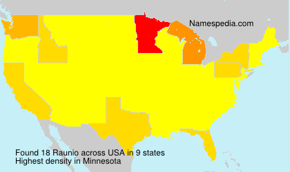 Surname Raunio in USA