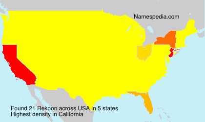 Surname Rekoon in USA
