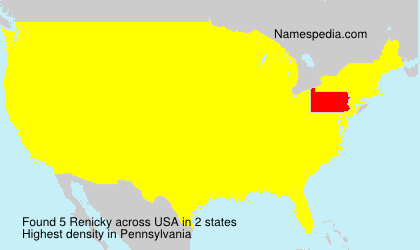 Surname Renicky in USA