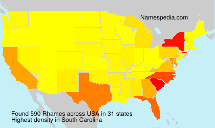 Surname Rhames in USA