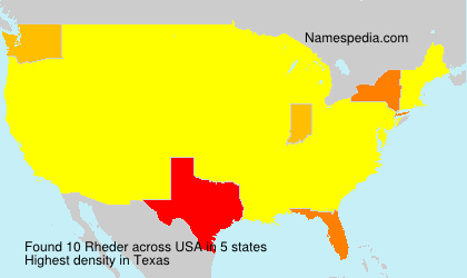 Surname Rheder in USA