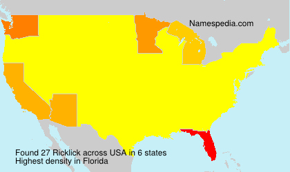 Surname Ricklick in USA