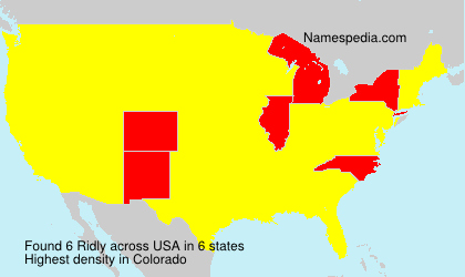 Surname Ridly in USA