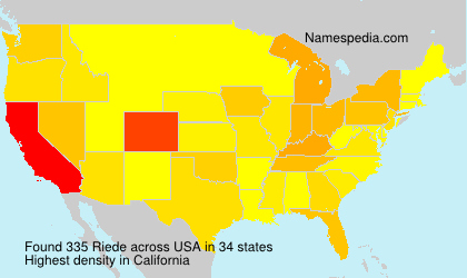 Surname Riede in USA