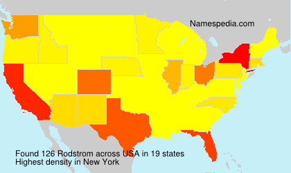 Surname Rodstrom in USA