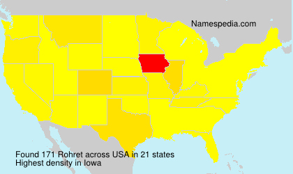 Surname Rohret in USA