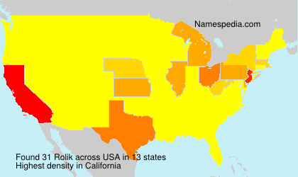 Surname Rolik in USA