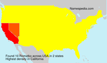 Surname Romatko in USA
