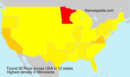 Surname Ruce in USA