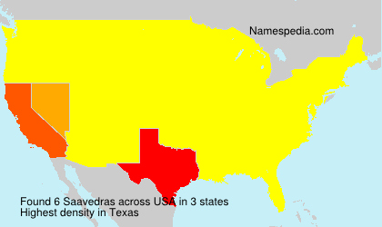 Surname Saavedras in USA