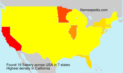 Surname Sabery in USA