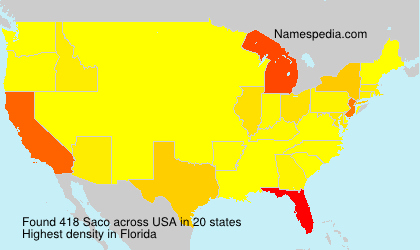 Surname Saco in USA