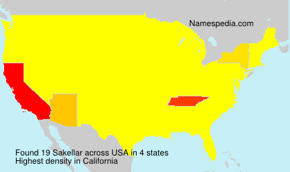 Surname Sakellar in USA